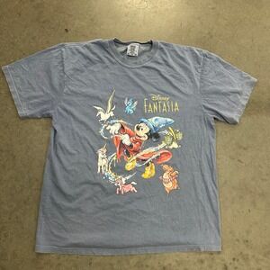 Disney Fantasia Sorcerer Mickey Mouse T-Shirt Comfort Colors Blue XL